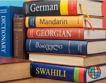 Close-up of an old Spanish dictionary open on a page, highlighting text under warm lighting.